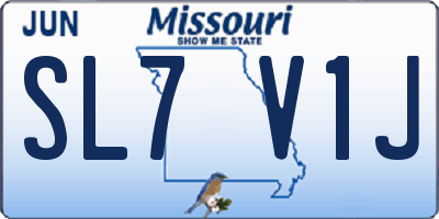 MO license plate SL7V1J