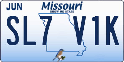 MO license plate SL7V1K
