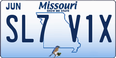 MO license plate SL7V1X