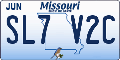 MO license plate SL7V2C