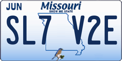 MO license plate SL7V2E