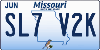 MO license plate SL7V2K