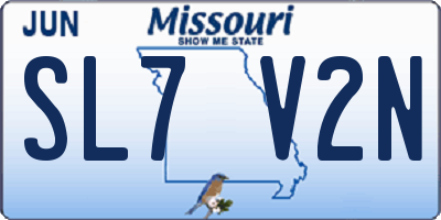 MO license plate SL7V2N