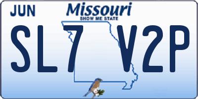 MO license plate SL7V2P
