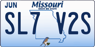 MO license plate SL7V2S