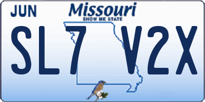 MO license plate SL7V2X