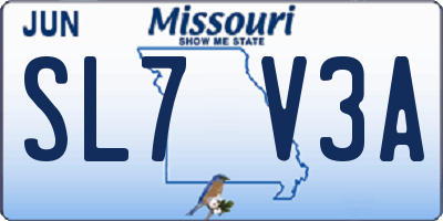 MO license plate SL7V3A