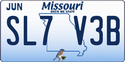 MO license plate SL7V3B