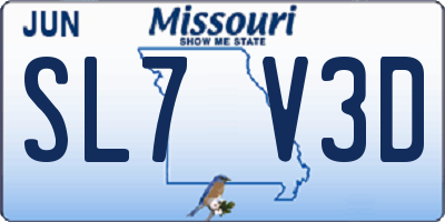 MO license plate SL7V3D