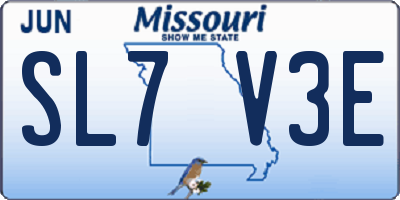 MO license plate SL7V3E
