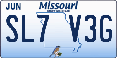 MO license plate SL7V3G