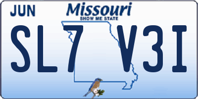 MO license plate SL7V3I