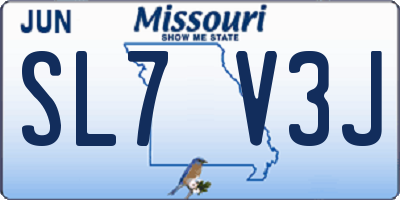 MO license plate SL7V3J