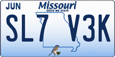 MO license plate SL7V3K