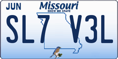 MO license plate SL7V3L