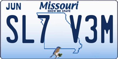MO license plate SL7V3M
