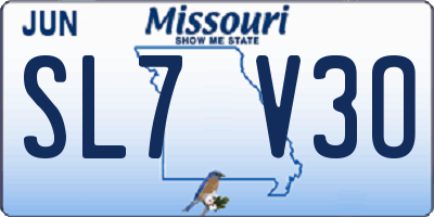 MO license plate SL7V3O