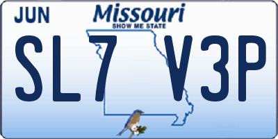 MO license plate SL7V3P