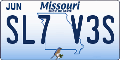 MO license plate SL7V3S