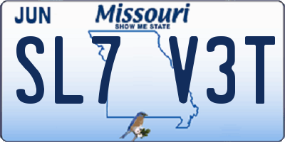 MO license plate SL7V3T