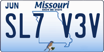 MO license plate SL7V3V