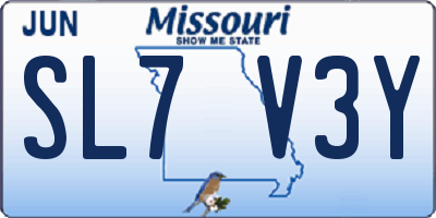 MO license plate SL7V3Y