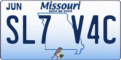 MO license plate SL7V4C