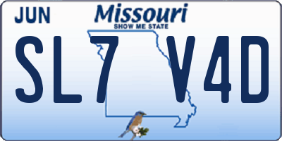 MO license plate SL7V4D