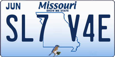 MO license plate SL7V4E