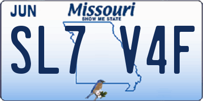 MO license plate SL7V4F