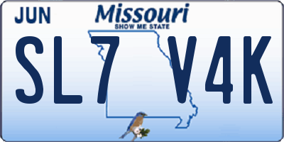MO license plate SL7V4K