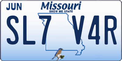 MO license plate SL7V4R