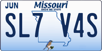 MO license plate SL7V4S