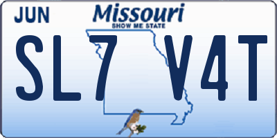 MO license plate SL7V4T