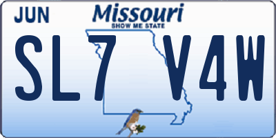 MO license plate SL7V4W