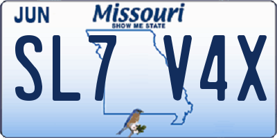 MO license plate SL7V4X
