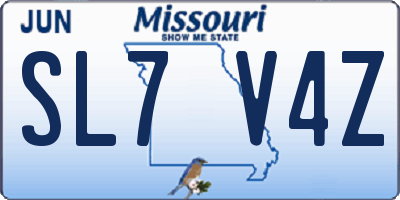 MO license plate SL7V4Z