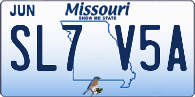 MO license plate SL7V5A