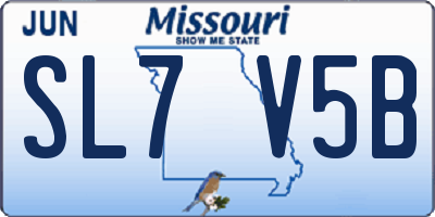 MO license plate SL7V5B