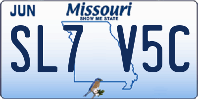 MO license plate SL7V5C