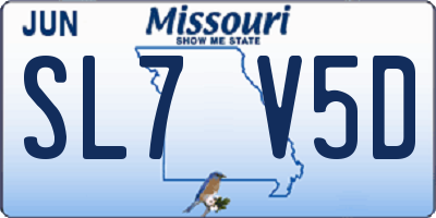 MO license plate SL7V5D
