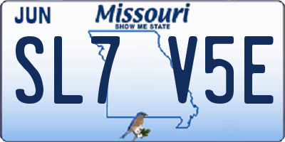 MO license plate SL7V5E