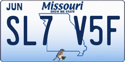 MO license plate SL7V5F