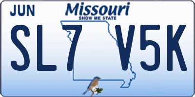 MO license plate SL7V5K