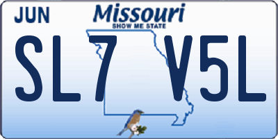 MO license plate SL7V5L