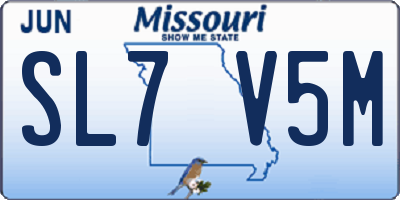MO license plate SL7V5M