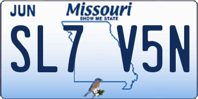 MO license plate SL7V5N
