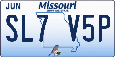 MO license plate SL7V5P