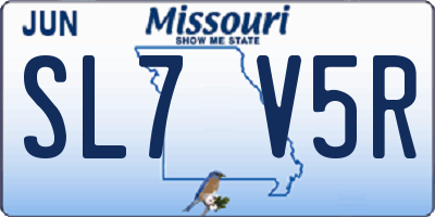 MO license plate SL7V5R