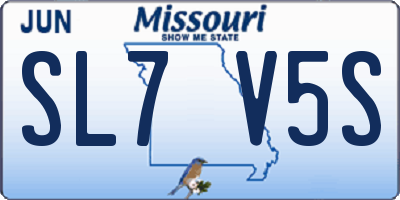 MO license plate SL7V5S